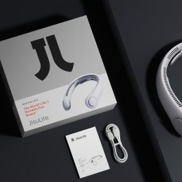 Jisulife Ventilador de Cuello Portátil Sin Aspas Life 4 Gris Silencioso, 5 Velocidades y Batería 5000mAh Recargable USB-C Jisulife Ventilador de Cuello Portátil Sin Aspas Life 4 Gris Silencioso, 5 Velocidades y Batería 5000mAh Recargable USB-C