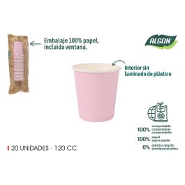 Set de 20 vasos de cartón rosa baby 120 cc Algon (24 Unidades) Precio: 15.49999957. SKU: B1CRV5DXQR