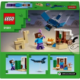 Lego 21251 Minecraft Expedición al Desierto de Steve, Juguete de Videojuego, Bioma con Casa y Minifiguras de Construcción para Niños y Niñas