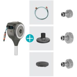 Gardena 18607-20 Caja Manguera Terrassen-Schlauchbox RollUp S (Blanco) 15 m Negro Manguera Flexible Resistente a Heladas Boquilla Incluida