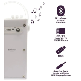 Lexibook Altavoz Bluetooth Portátil iParty con Micrófono y Efectos de Luz