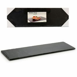Kinvara Pizarra para Aperitivos, Entrantes y Presentación - Bandeja de Servicio Rectangular Negra de Pizarra 50 x 15 x 0.5 cm (Set de 12)