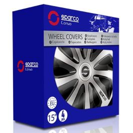 Tapacubos Sparco Sicilia CS5 Negro Plateado 15" (4 uds)