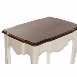 Mesita Auxiliar Tradicional DKD Home Decor Blanco Marron 40 x 66 x 60 cm Set de 3