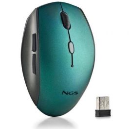 NGS BEEBLUE Ratón Inalámbrico Ergonómico con Teclas Silenciosas para PC y Portátil, 5 Botones, DPI Ajustable 800-1600, Color Azul