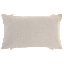 DKD Home Decor Cojín Boho Beige Natural Algodón Yute 50 x 30 cm con Cremallera (Pack de 2 Unidades)
