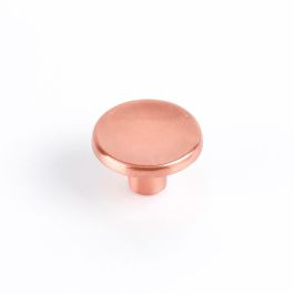 Blister con 2 pomos redondos para mueble fabricado en zamak acabado oro rosso mate mod 774 ø35mm rei