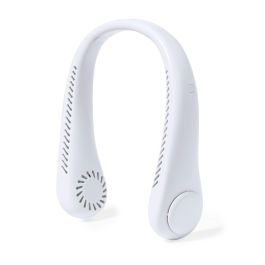 Basics Ventilador de cuello recargable USB, 3 velocidades, portátil, blanco