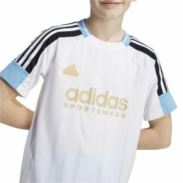 Camiseta de Manga Corta Infantil Adidas Nations Blanco