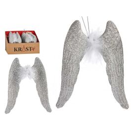 Adorno Árbol Navidad Alas con Pluma Plateado Krist+ 12.5x15x2.5 cm (48 Unidades) Precio: 61.8899996. SKU: B15YJAP9PD
