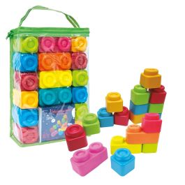 Tachan Construcciones Blandas 36 Piezas Bloques Juguete con Bolsa Cremallera - Edad +12 Meses