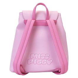 Loungefly Mochila Miss Piggy Los Teleñecos Disney, Piel Vegana, Tirantes Ajustables, 26x11x28cm