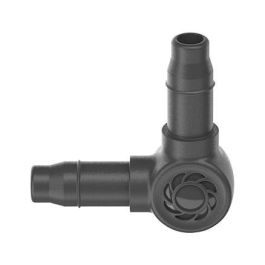 Gardena MDS L-Stück Conector de Unión en L para Riego por Goteo, 4.6 mm (3/16"), Macho/Macho, Negro, Paquete de 10 Unidades