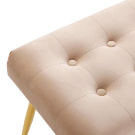 Pie de Cama Tirsa Beige Versa 42x80 cm - Madera MDF, Metal, Poliéster Pie de Cama Tirsa Beige Versa 42x80 cm - Madera MDF, Metal, Poliéster