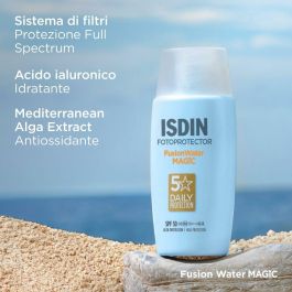 Isdin Fotoprotector Facial Fusion Water Magic SPF50 50 ml - Protector Solar de Fase Acuosa, Ultraligero y de Absorción Inmediata