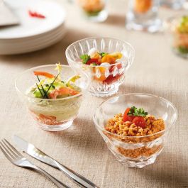 Arcoroc Set 6 Boles Helado Maeva Diamant Vidrio Transparente 35 cL