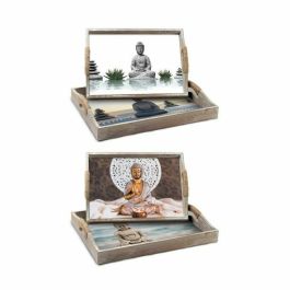 Bandeja Oriental DKD Home Decor Gris Marron 30 x 6 x 40 cm Set de 2 (2 Unidades)