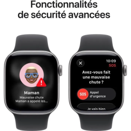 Apple Watch S11 Aluminium Cellular 42mm Gris Espacial con correa deportiva negra Talla S/M