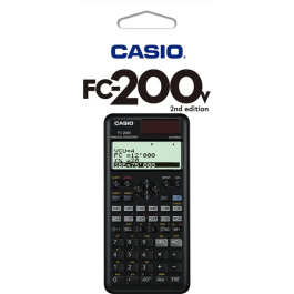 Casio Calculadora Científica FC-200 V-2 Solar-Pilas Programable 4 Líneas LCD 10+2 Dígitos Negro