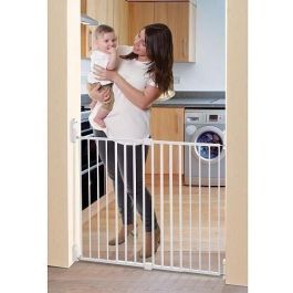 DREAMBABY Barrera de seguridad Extra grande BROADWAY Gro Gate - Para atornillar - L 76/134,5 x H 76 cm - Blanco