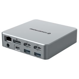 Conceptronic DONN25G Docking Station USB-C 15 en 1 con 2x HDMI, Ethernet, Lector de Tarjetas y Puerto Audio - Plata