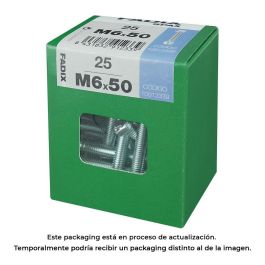 Fadix 10912339 Caja L 25 Unidades Tornillo Métrica Cabeza Hexagonal con Tuerca Zinc M 6x50mm Precio: 4.68999993. SKU: S7913718