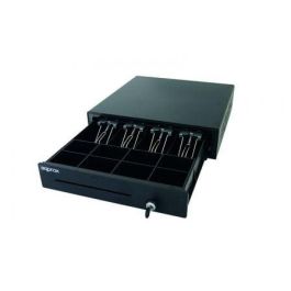 Approx APPCASH01 Cajón Portamonedas Eléctrico Manual/Automático Negro Resistente, con Cerradura 3 Posiciones para TPV, 4 Billetes, 8 Monedas