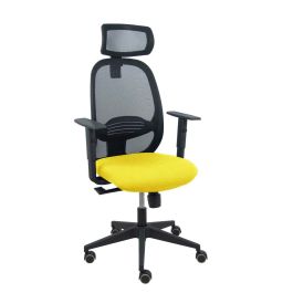 PIQUERAS Y CRESPO Silla Cilanco negra malla negra asiento bali amarillo brazo regulable cabecero regulable Precio: 187.50000038. SKU: B14SJTAAER