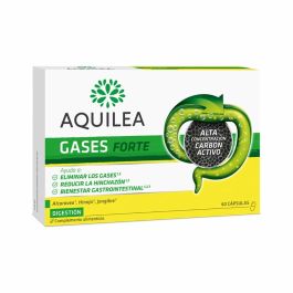 Aquilea GASES FORTE Carbón Vegetal y Plantas - Cápsulas 60 u para Alivio Rápido de Gases e Hinchazón Digestiva