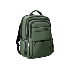 Antartik Mochila Volt Verde Militar, 5 Compartimentos, 23L, 450x180x330 mm, Interior Naranja, Repelente al Agua