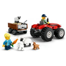 Lego City Juego de Construcción Tractor Rojo con Remolque y Oveja, para 4+ años