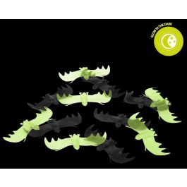 Murciélagos Luminosos Decoración Halloween 11 cm Pack 12 Unidades Glow in the Dark