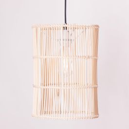 SKD-AP-RATAN Lámpara Colgante Evelynn de Ratán, compatible Bombilla E27 LED, Cable Regulable para Salón, Dormitorio, Comedor