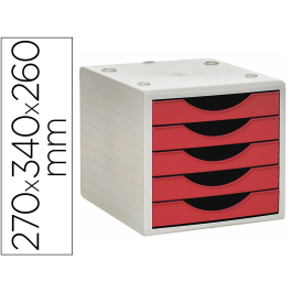 Archivo 2000 Ecogreen Archivotec Fichero Cajones Sobremesa, 5 Cajones, Rojo, 270x340x260 mm Precio: 34.50000037. SKU: B17TZEEQPJ