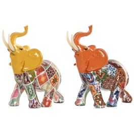 DKD Home Decor Figura Elefante Urban Resina Amarillo Naranja Multicolor 7 x 17 x 16 cm (2 Unidades) Precio: 17.89000004. SKU: B1A625SWC4