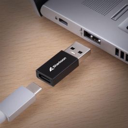 Sharkoon Adaptador USB 3.2 Gen 1 OfficePal - USB-A a USB-C / USB-C a USB-A, Negro (Pack 2) - 5 Gbit/s