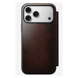 Nomad iPhone 17 Pro Max Funda Folio Modern Leather Rustic Brown con Cierre Magnético, MagSafe y Bolsillo para 3 Tarjetas