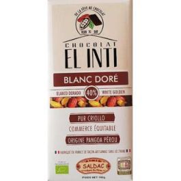 SALDAC Chocolate Blanco Dorado 40% Cacao Eco, Vegano y Sin Gluten, 100g Precio: 6.7899997. SKU: B18AMM828Q