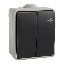 Solera Doble Conmutador Estanco IP44 16A 250V Superficie Polipropileno Gris/Negro Precio: 6.89000015. SKU: S7916858