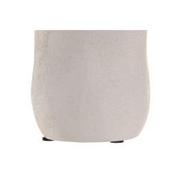 DKD Home Decor Jarrón Urban de Cerámica Crudo | Alto 20 cm | Base Cuadrada 10x10 cm | Estilo Orgánico para Decoración del Hogar