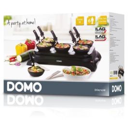 Domo DO8710W Crepiere + Wok 2 en 1, Bandeja Antiadherente para Panqueques y 6 Sartenes Wok para 6 Personas, 1000W, Negro Domo DO8710W Crepiere + Wok 2 en 1, Bandeja Antiadherente para Panqueques y 6 Sartenes Wok para 6 Personas, 1000W, Negro
