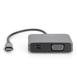 Digitus Adaptador Mini DisplayPort + VGA 20cm 4K/30Hz, Aluminio, USB-C, Gris, para Windows, Mac, Linux y Android