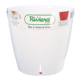 RIVIERA Eva Nueva maceta redonda de plástico - Ø 31 cm - 14,5 L - Blanco RIVIERA Eva Nueva maceta redonda de plástico - Ø 31 cm - 14,5 L - Blanco