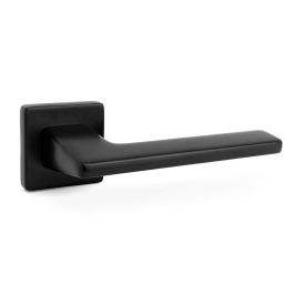 SYSTEM Roseta para Manija Modelo Zetta Zamak Acabado Negro Mate - Diseño Cuadrado Moderno, Robusta y Duradera, Aporta Elegancia