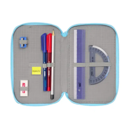 Estuche Escolar con Accesorios Snoopy Love Azul 12,5 x 19,5 x 5,5 cm 37 Piezas