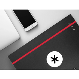 Antartik Carpeta con recambio a4 cuadro 5mm forrada 4 anillas 25mm redondas color negro 100 hojas 100 g/m²