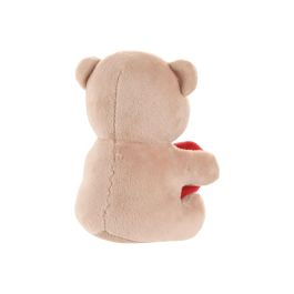 DKD Home Decor Peluche San Valentín Oso Corazón Kids Poliéster Beige Camel Marrón 10 x 14 x 10 cm (12 Unidades)