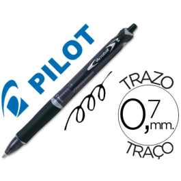 Pilot Bolígrafo Acroball Punta Media Retráctil Negro Tinta Base Aceite Super Deslizante (Set de 10) (Set de 10)