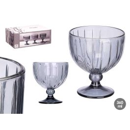 Vivalto Copa Helado Rayas Gris Humo 360 ml - Ideal para Postres y Helados de Vidrio de 10.5x12x7.9 cm (Set de 24) Precio: 53.24484. SKU: B1B4P749X6