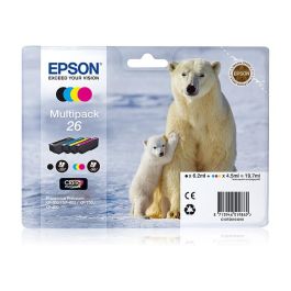 Epson T2616 Multipack #26 Cartuchos de Tinta Original Negro Cian Magenta Amarillo para Impresora Epson 4 Colores